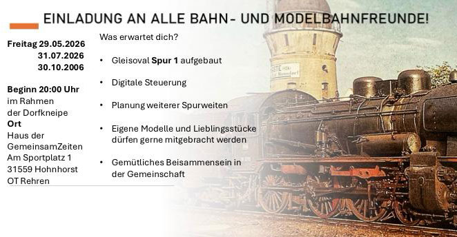 Dorfkneipe und Modelbahnfreunde 31.07.2026